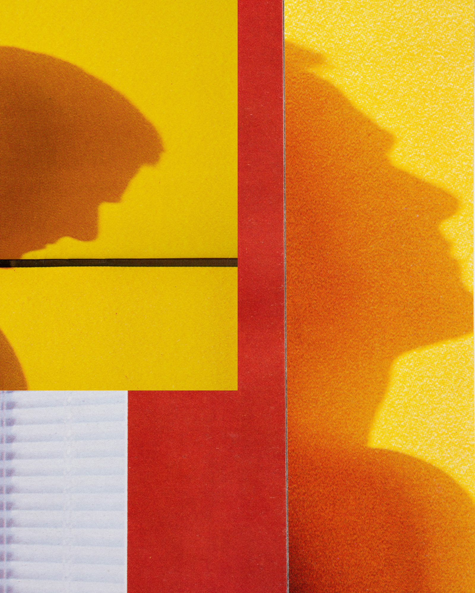 Image description: Collage of silhouettes of a man’s face against a yellow background. Art by Pacifico Silano.